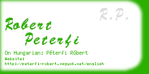 robert peterfi business card